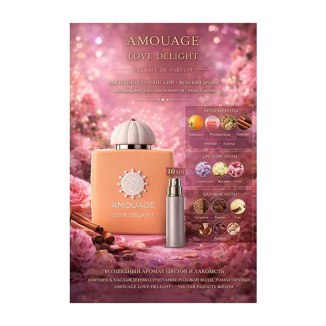 Amouage Love Delight Парфюмерная вода для женщин 10 мл Отливант купить