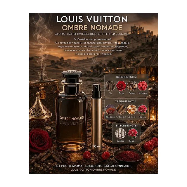 Louis Vuitton Ombre Nomade Парфюмерная вода унисекс 10 мл Отливант Louis Vuitton купить