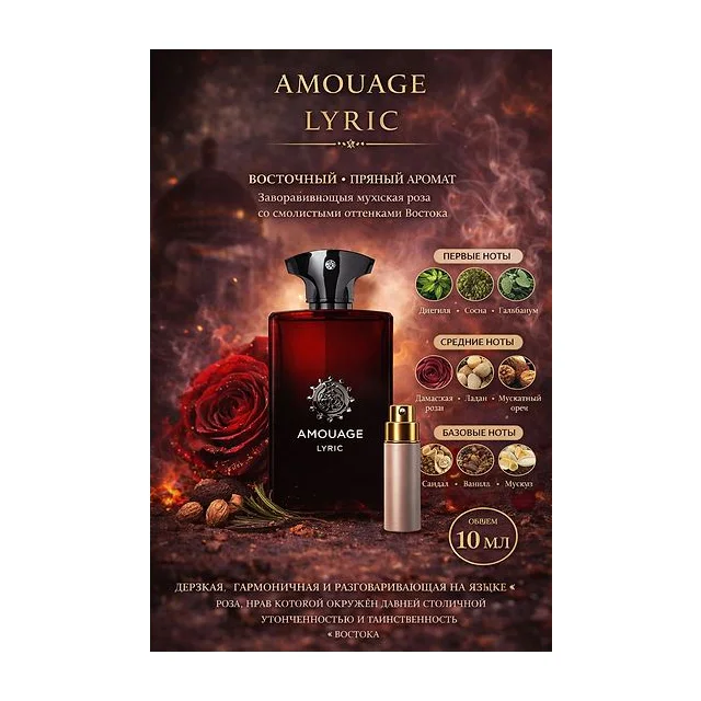 Amouage Lyric Парфюмерная вода для мужчин 10 мл Отливант купить