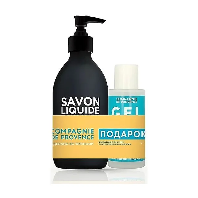 COMPAGNIE DE PROVENCE Набор: Noir жидкое мыло для тела и рук 300 мл + санитайзер 100 мл купить