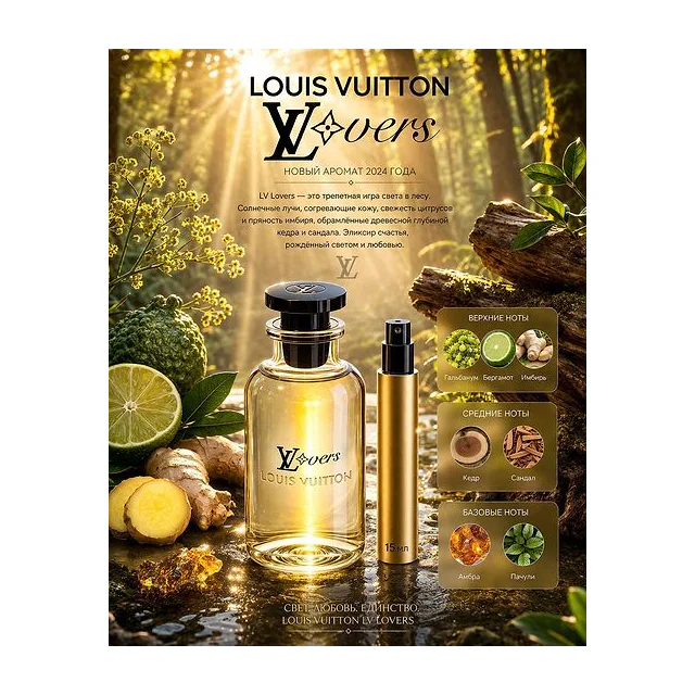 Louis Vuitton Lovers Парфюмерная вода для мужчин 15 мл Отливант купить