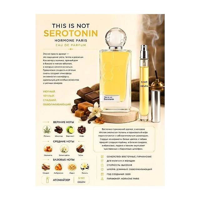 Hormone Paris Serotonin Духи унисекс 5 мл Отливант купить