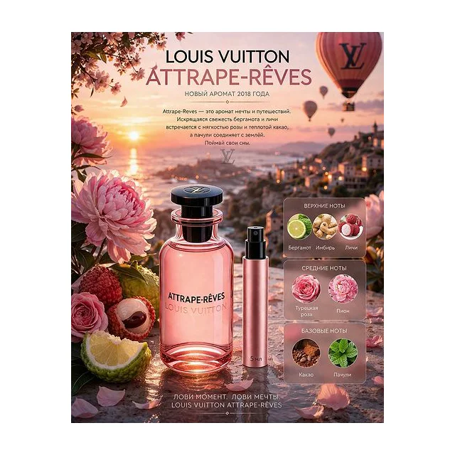 Louis Vuitton Attrape Reves Вода парфюмерная женская 5 мл Отливант купить