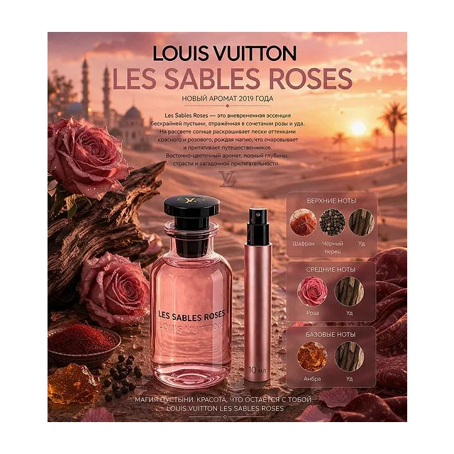 Louis Vuitton LES SABLES ROSES Парфюмерная вода унисекс 10 мл Отливант купить