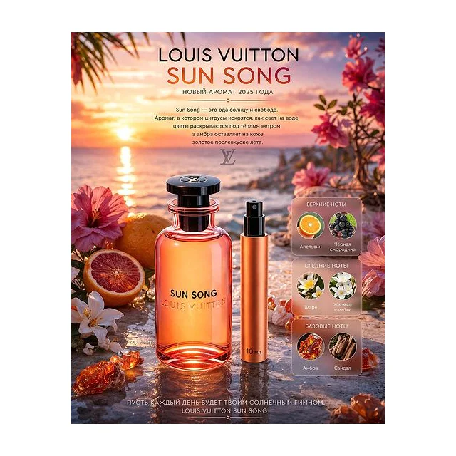 LOUIS VUITTON SUN SONG Вода парфюмерная унисекс 10 мл Отливант купить