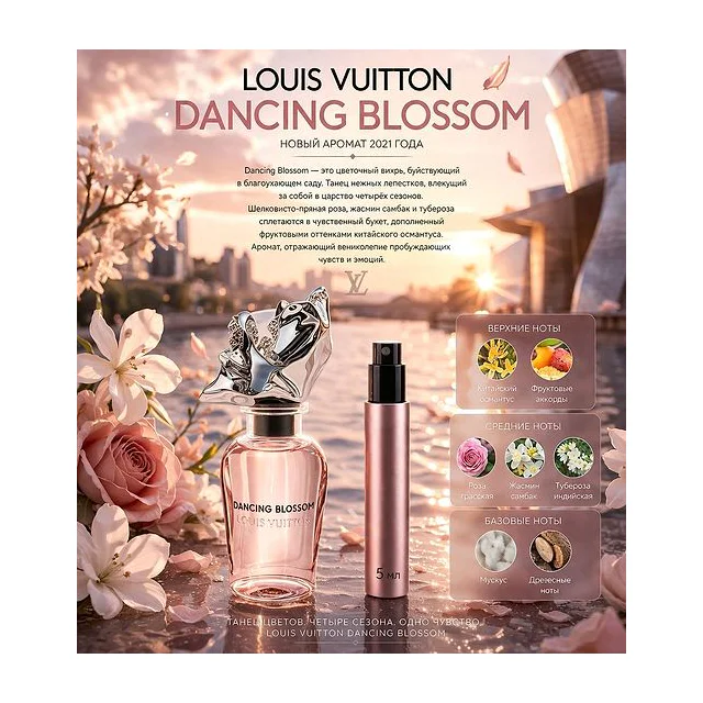 Louis Vuitton DANCING BLOSSOM Парфюмерная вода унисекс 5 мл Отливант купить