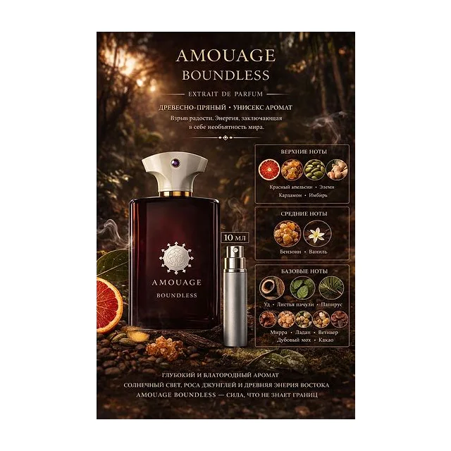 AMOUAGE Boundless Парфюмерная вода для унисекс 10 мл Отливант Amouage купить