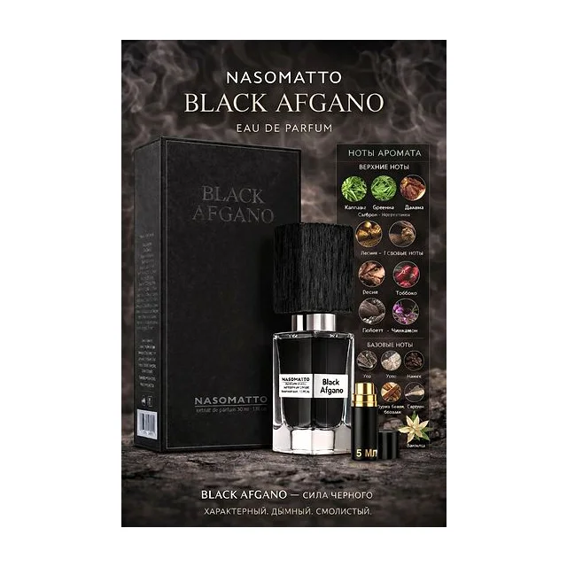 Nasomatto Black Afgano Парфюмерная вода унисекс 5 мл Отливант купить