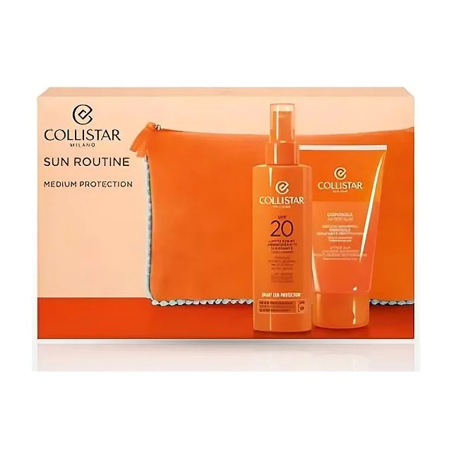 Collistar - Набор Для загара 2024 Tanning Moisturizing Milk Spray SPF20 200 мл + After-Sun Shower Shampoo 150 мл + Сумочка Collistar купить