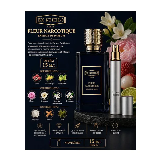 EX NIHILO Fleur Narcotique Extrait Духи унисекс 15 мл Отливант Ex Nihilo купить