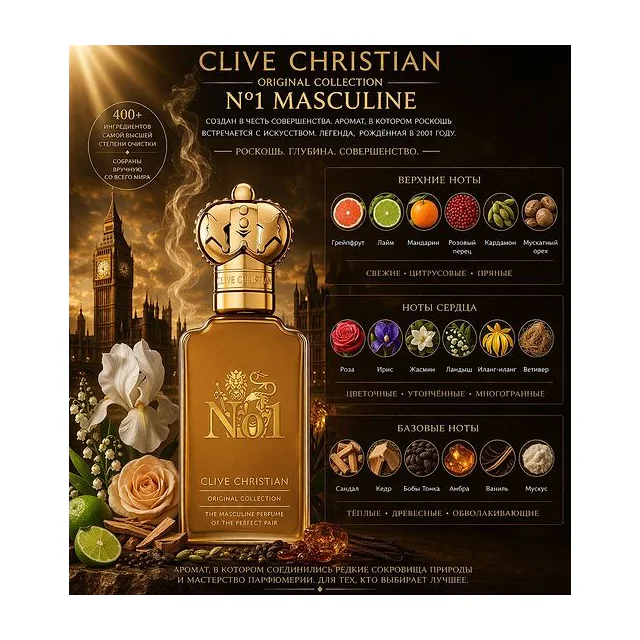 Clive Christian No. 1 For Men Парфюмерная вода для мужчин 50 мл CLIVE CHRISTIAN купить