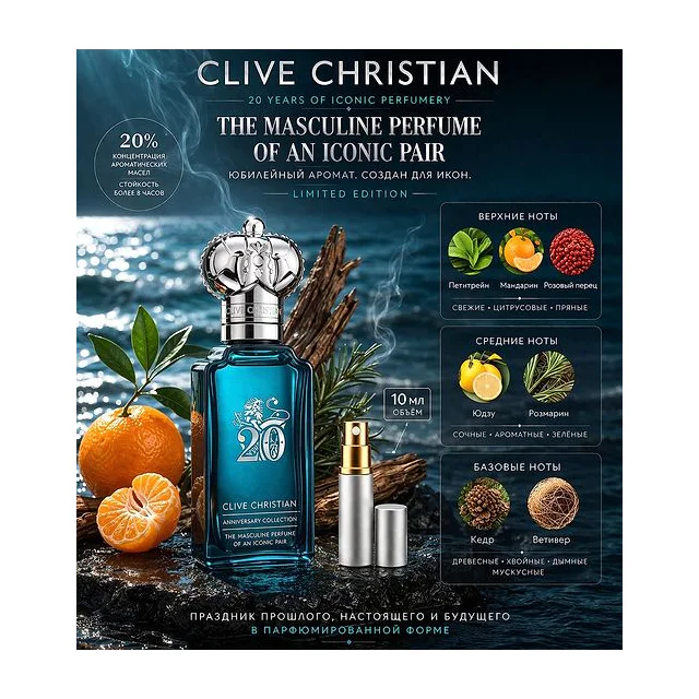 Clive Christian 20 Iconic Masculine Perfume Духи 10 мл Отливант CLIVE CHRISTIAN купить