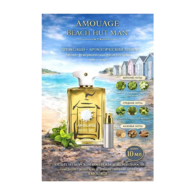 Amouage Beach Hut Парфюмерная вода для мужчин 10 мл Отливант купить
