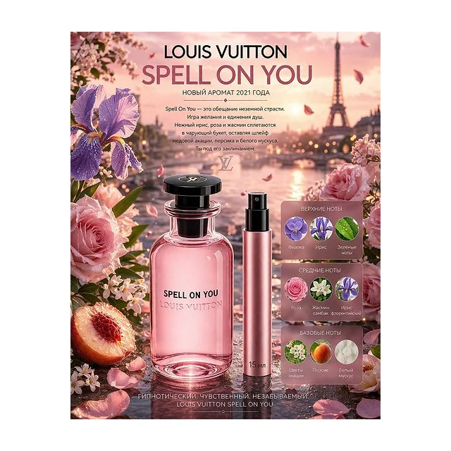 Louis Vuitton SPELL ON YOU Парфюмерная вода для женщин 15 мл Отливант купить
