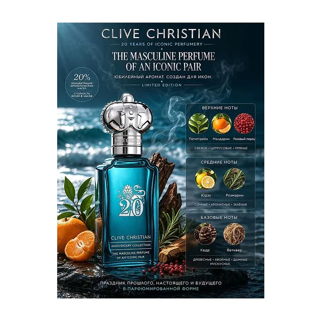 Clive Christian 20 Iconic Masculine Perfume Духи 50 мл CLIVE CHRISTIAN купить