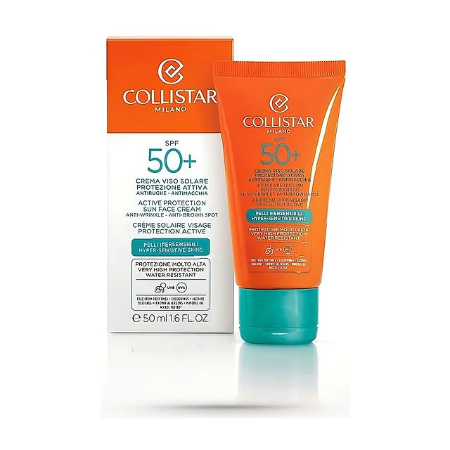 Collistar - Active Protection Sun Face Cream SPF 50+ Солнцезащитный крем для лица для гиперчувствительная кожа 50 мл Collistar Active Protection купить