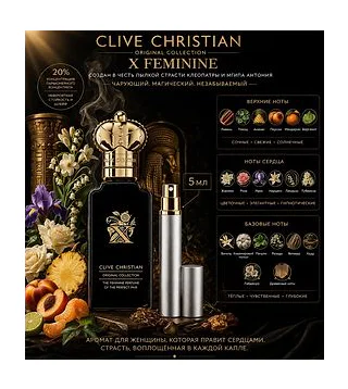 Clive Christian X Feminine Парфюмированная вода для женщин 5 мл Отливант CLIVE CHRISTIAN