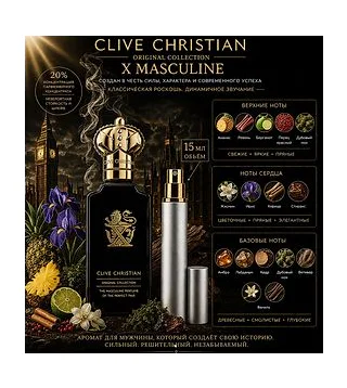 Clive Christian X Masculine Парфюмированная вода для мужчин 15 мл Отливант CLIVE CHRISTIAN