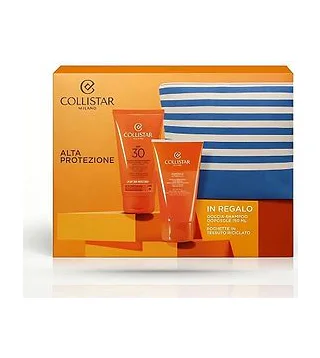Collistar Набор Для загара 2024 Ultra Protection Tanning Cream SPF30 150 мл + After-Sun Shower Shampoo 150 мл + Сумочка Collistar