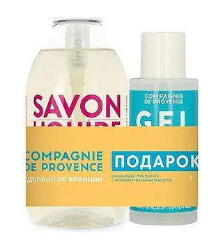 COMPAGNIE DE PROVENCE Набор: Rose Sauvage жидкое мыло для тела и рук 300 мл + санитайзер 100 мл COMPAGNIE DE PROVENCE