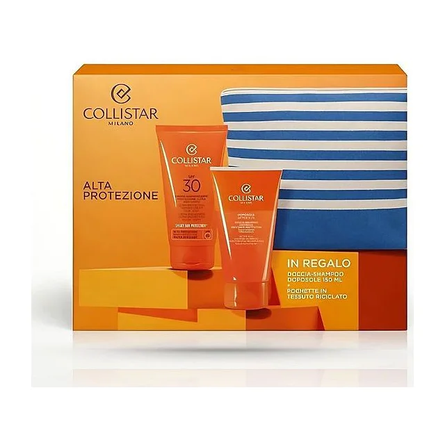 Collistar Набор Для загара 2024 Ultra Protection Tanning Cream SPF30 150 мл + After-Sun Shower Shampoo 150 мл + Сумочка Collistar купить