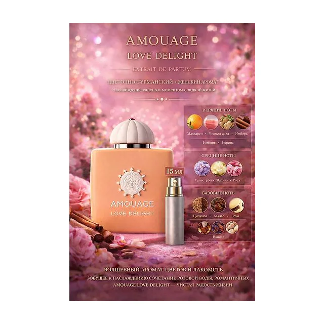 Amouage Love Delight Парфюмерная вода для женщин 15 мл Отливант купить