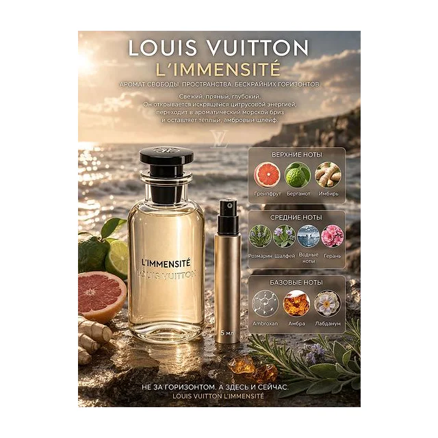 Louis Vuitton L'Immensite Вода парфюмерная для мужчин 5 мл Отливант купить